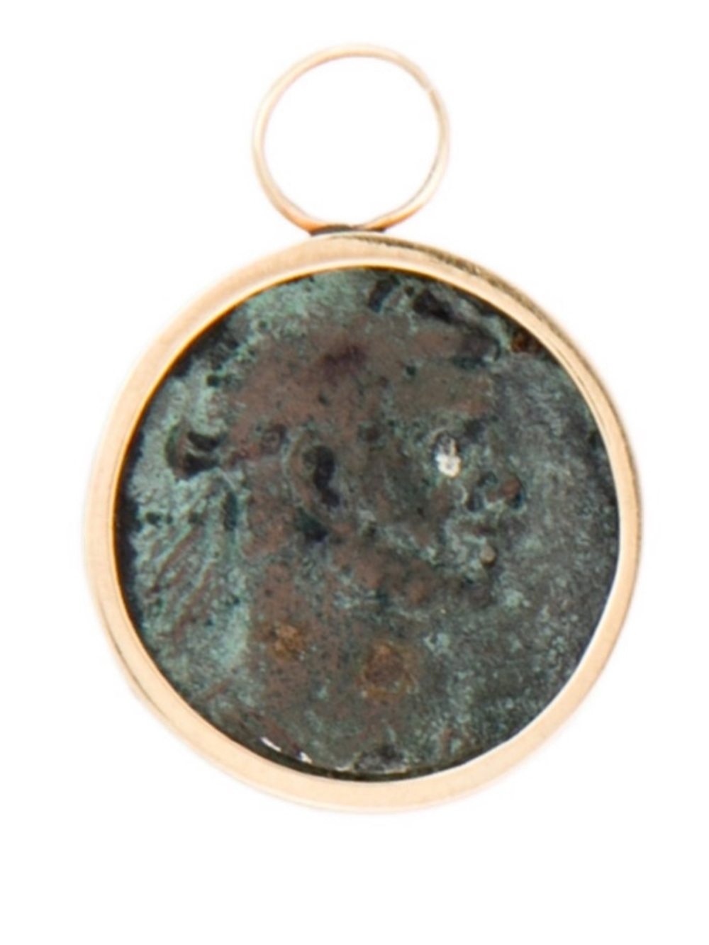 Silver and 14 k Coin Pendant with Gold Frame
